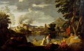 Nicolas Landschaft mit Orpheus und Eurydike klassische Maler Nicolas Poussin